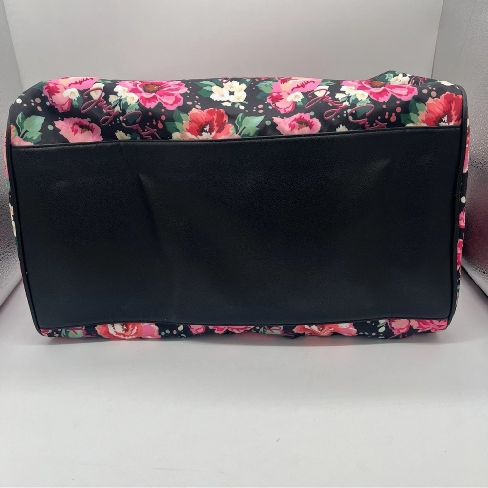 Juicy Couture Black and Pink Floral Travel Bag large duffle Cottagecore Y2K - Picture 9 of 13